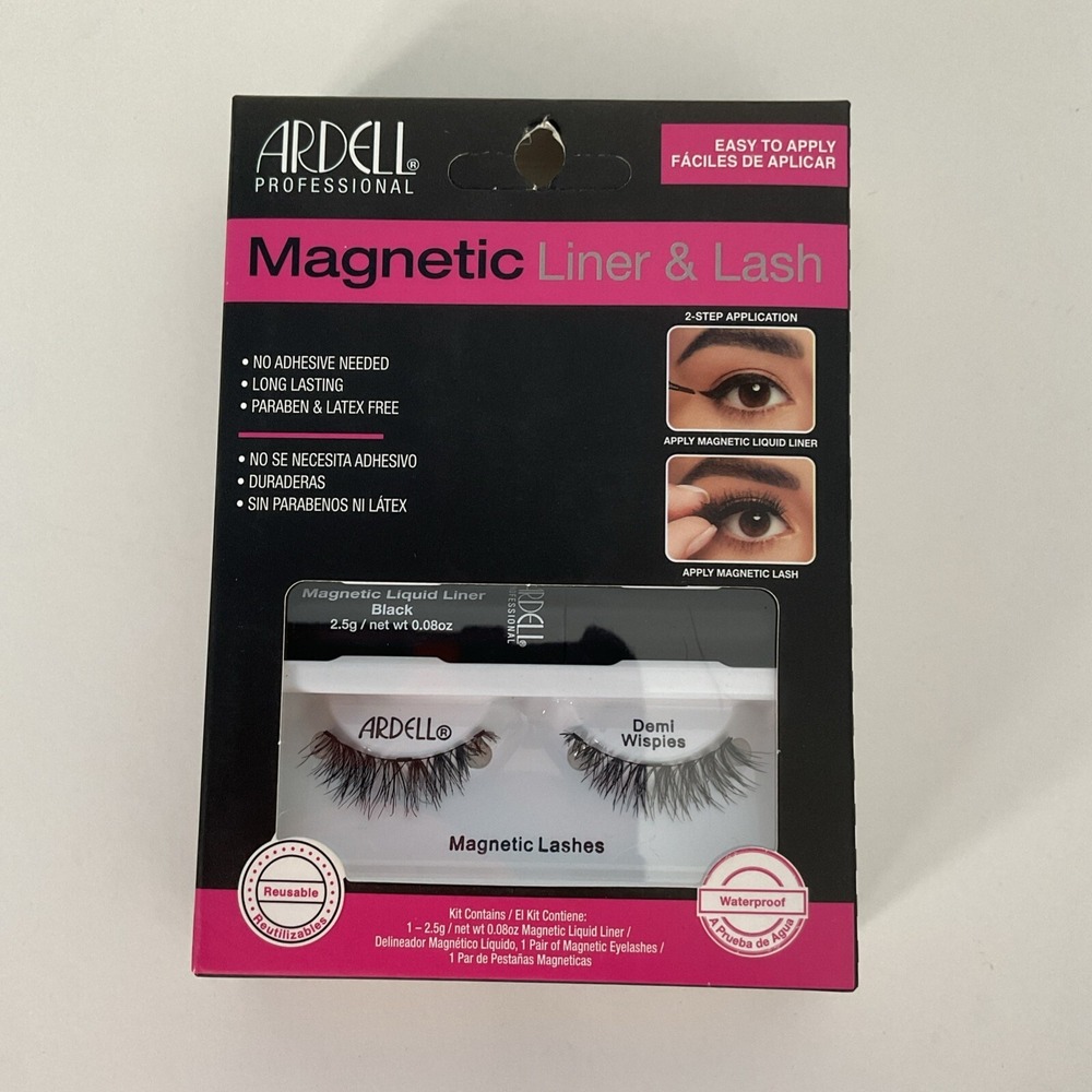 Ardell Magnetic Liner &‎ Lash Black Demi Wispies  Eyelashes Reusable Waterproof